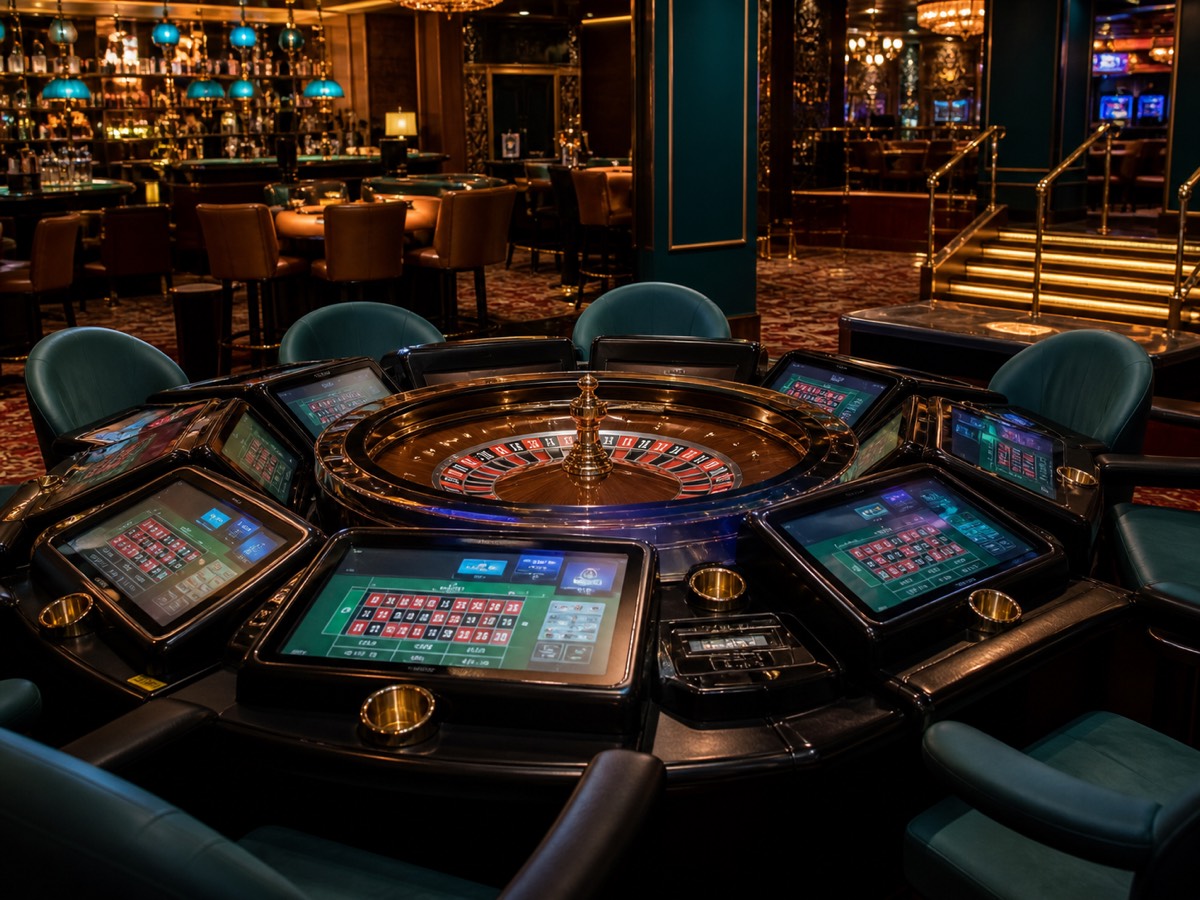 Elektronische roulette in een fysieke speelzaal